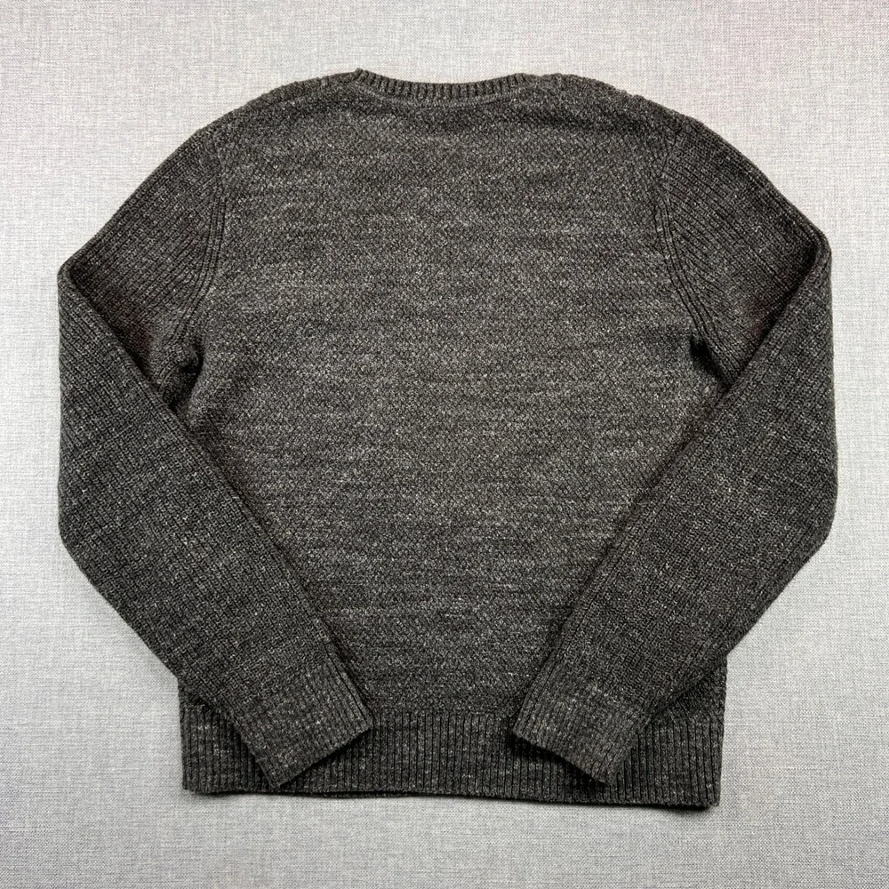 GAP‎ Budding Cable Knit Fisherman Sweater Men M Dark Charcoal Gray Cozy Normcore